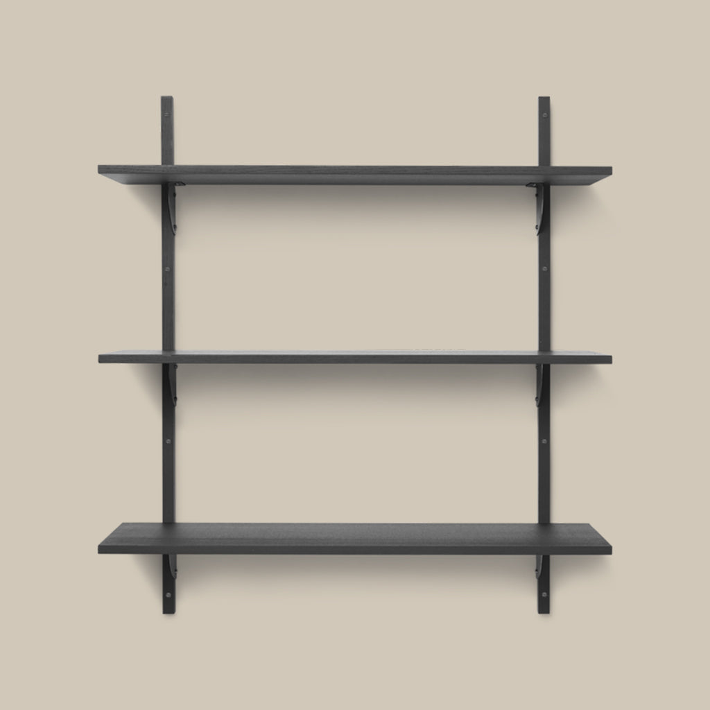 Sector Shelf Triple Wide Black and Black