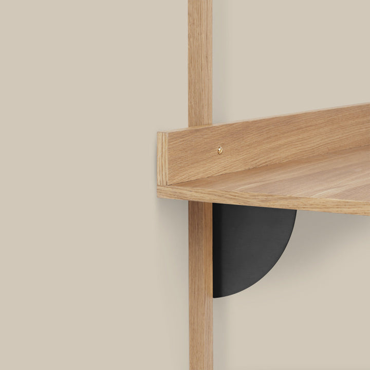 Sector Shelf Triple Oak and Black