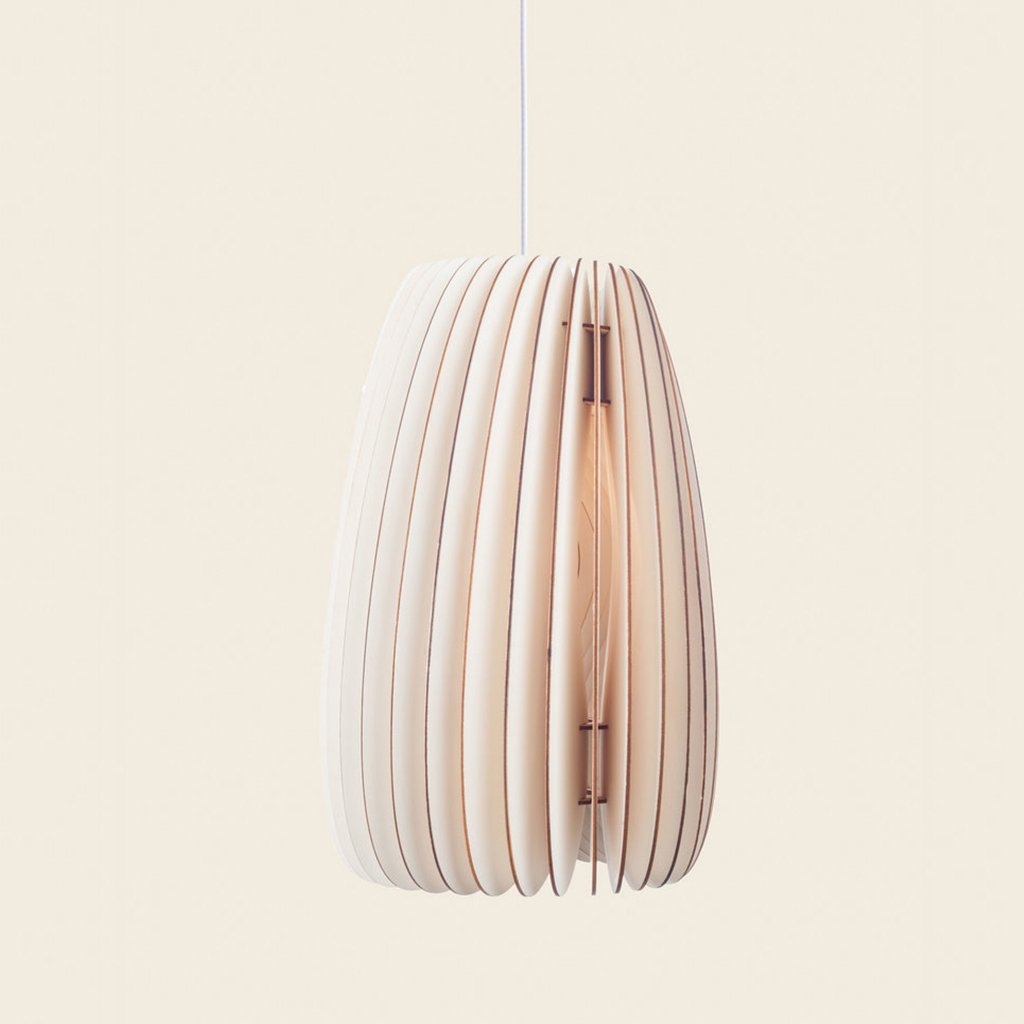 Elongated wooden pendant