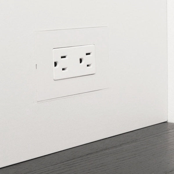 Smoothline Flush Mount Wall Plate: Alternate Material Mount — 1-Gang / White / White