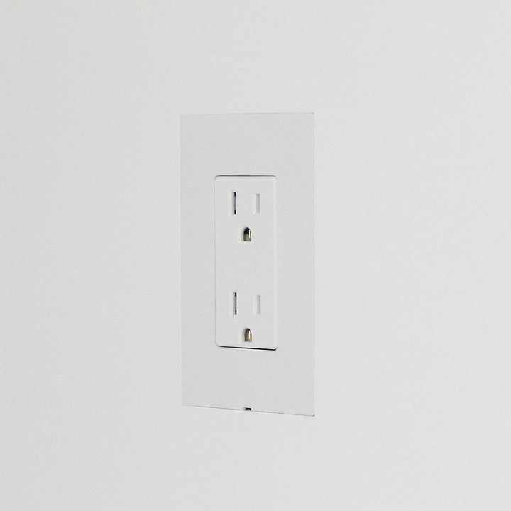 Smoothline Minimal modern aesthetic flush wall outlet by designmod