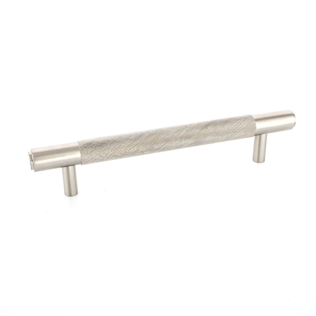 Specter Knurled Cabinet Pull in brass, silver and black