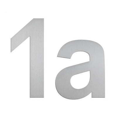 A large Serafini Stainless Steel House Number that has the letter a in it.