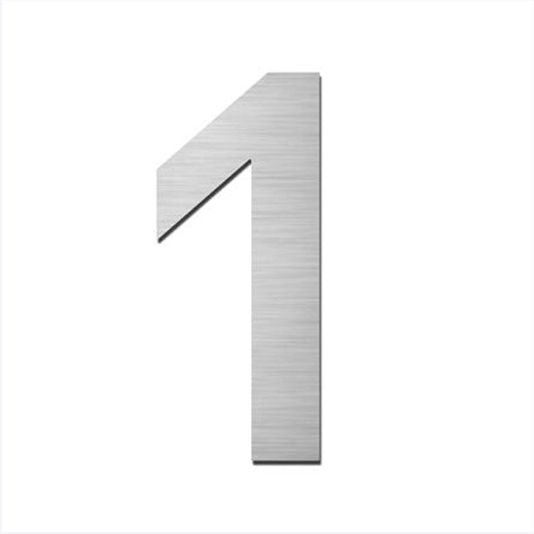 A Serafini Stainless Steel House Number One on a white background.