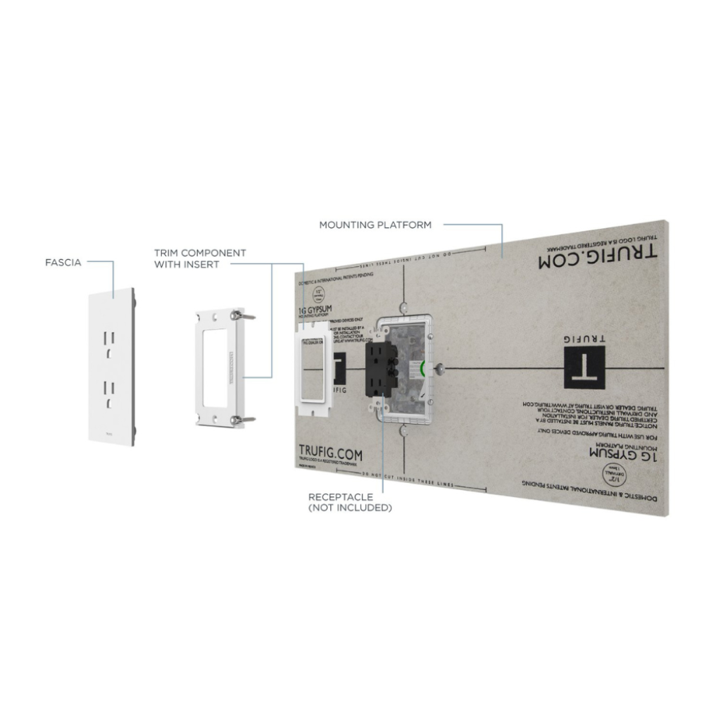 A diagram of a Trufig wall mounted device with instructions.