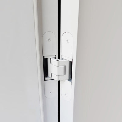 Tectus TE 240 3D Hinge in white installed in white door and frame