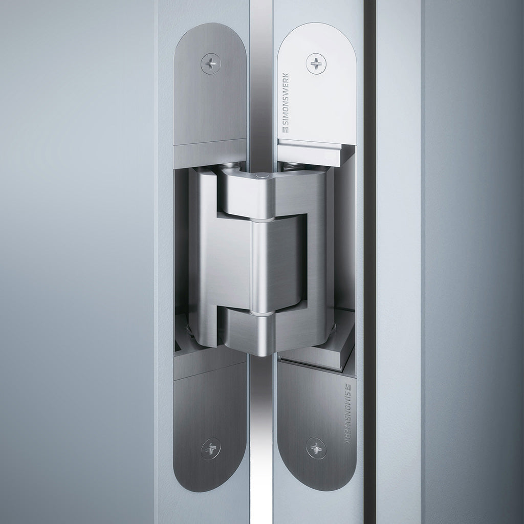 A close up of a Tectus TE 340 3D for Residential and Heavy-Duty Doors metal door handle.