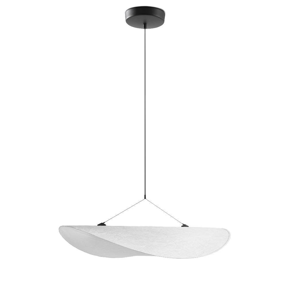 A black and white photo of the New Works Tense Pendant Lamp.