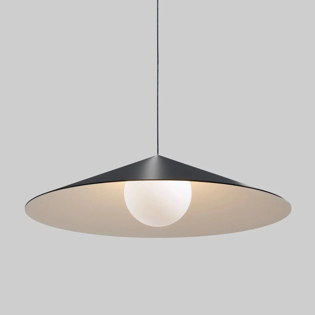 An Anony Wisp 120 Pendant Light hanging from a ceiling.