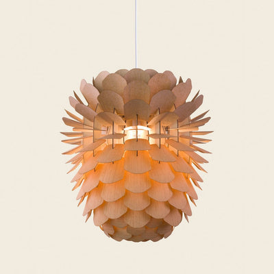 Wooden pendant light by German studio Schneid