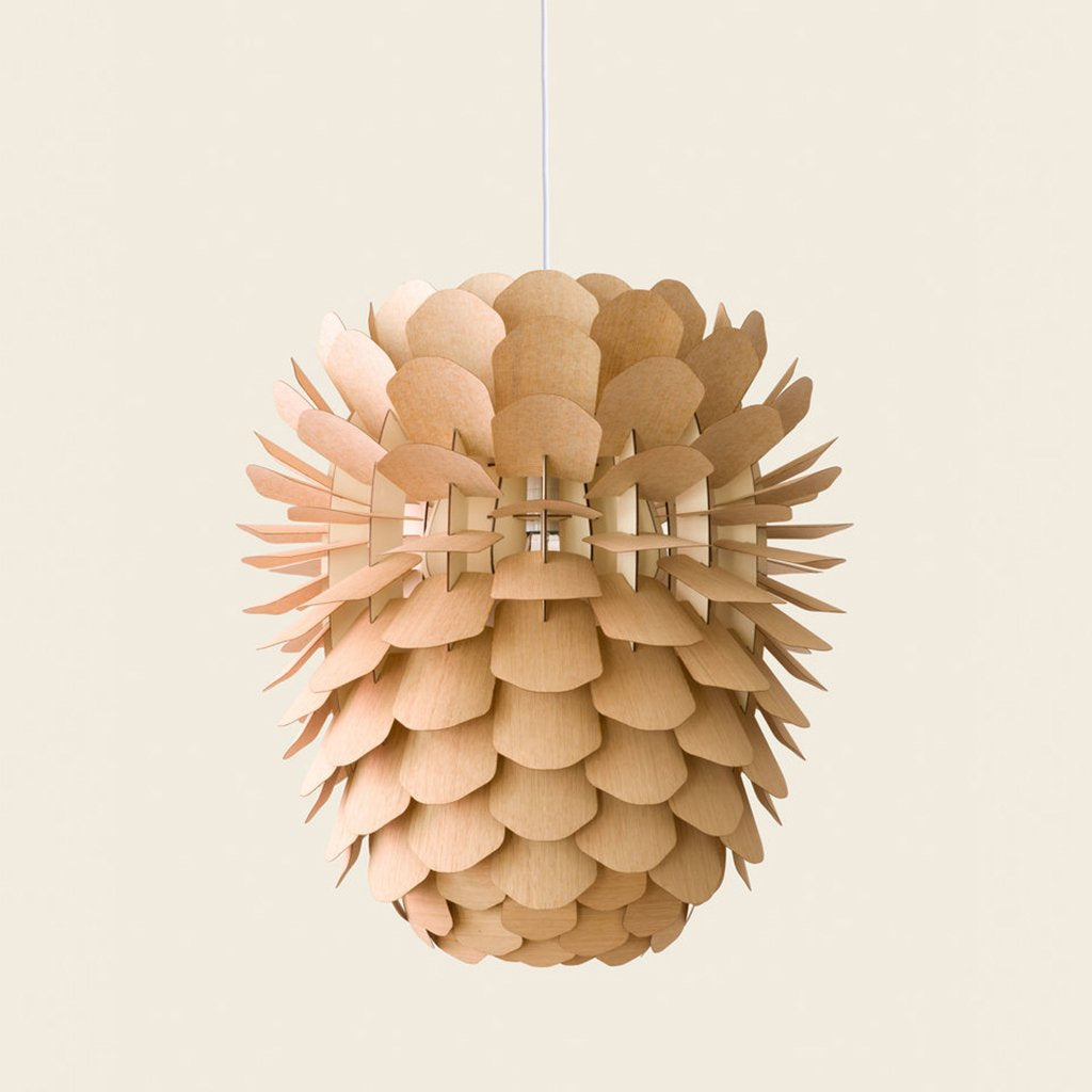 Wooden pendant light by German studio Schneid