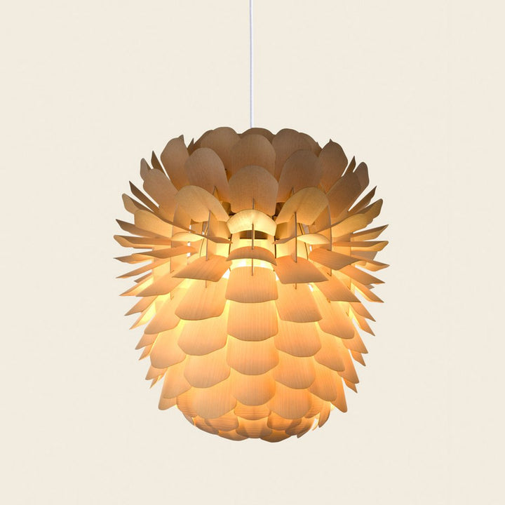 Wooden pendant light by German studio Schneid