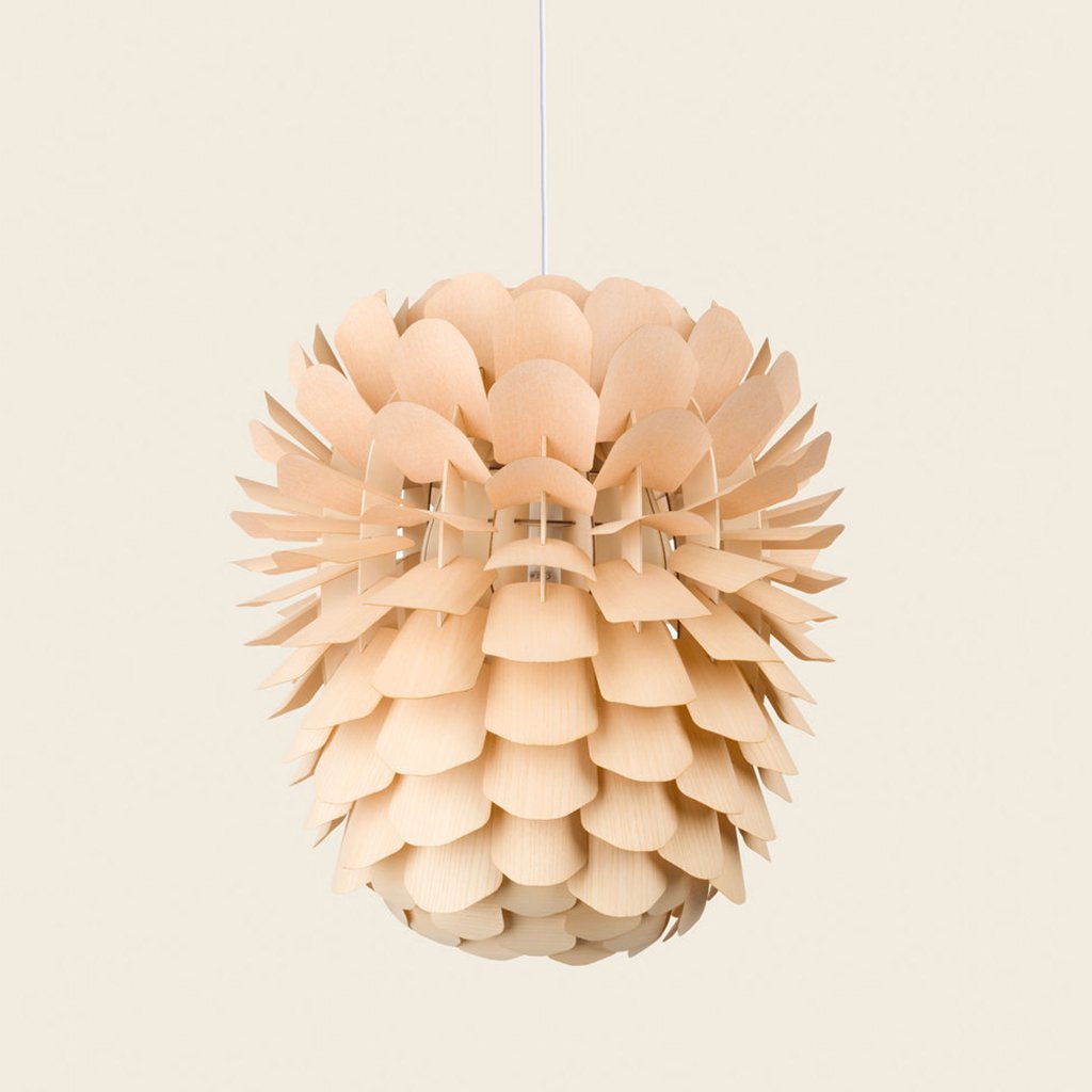 Wooden pendant light by German studio Schneid