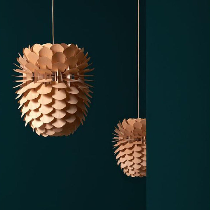 Wooden pendant light by German studio Schneid