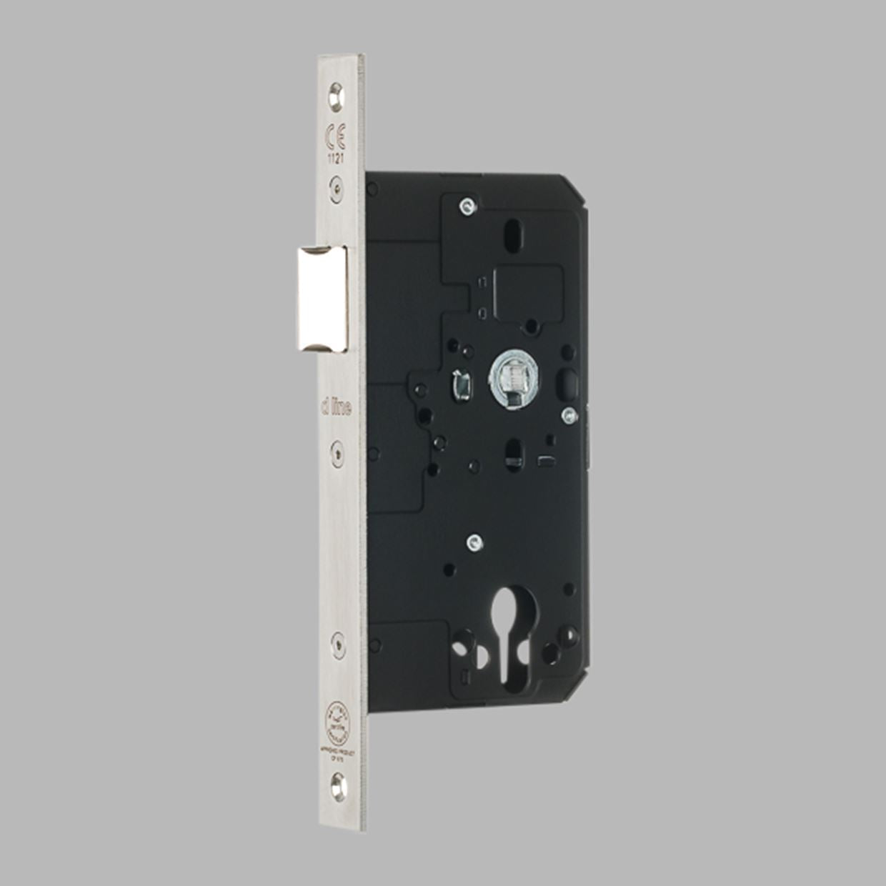 d line latch lock with square part, strong spring and strike plate